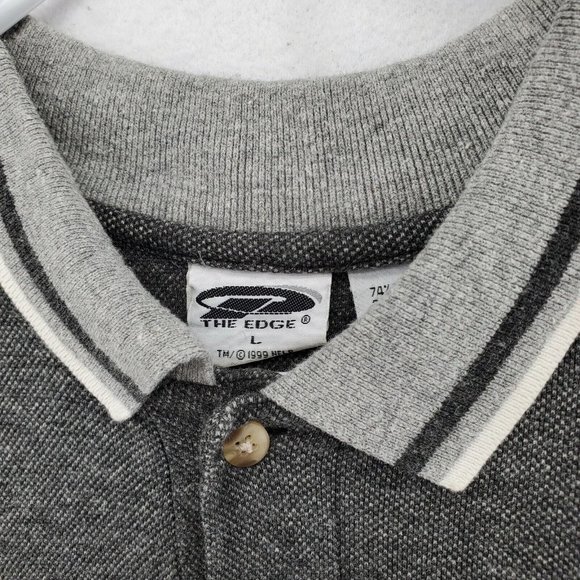 CHICAGO BEARS Shirt Men’s Short Sleeve Striped Polo NFL Gray Large - Picture 7 of 11